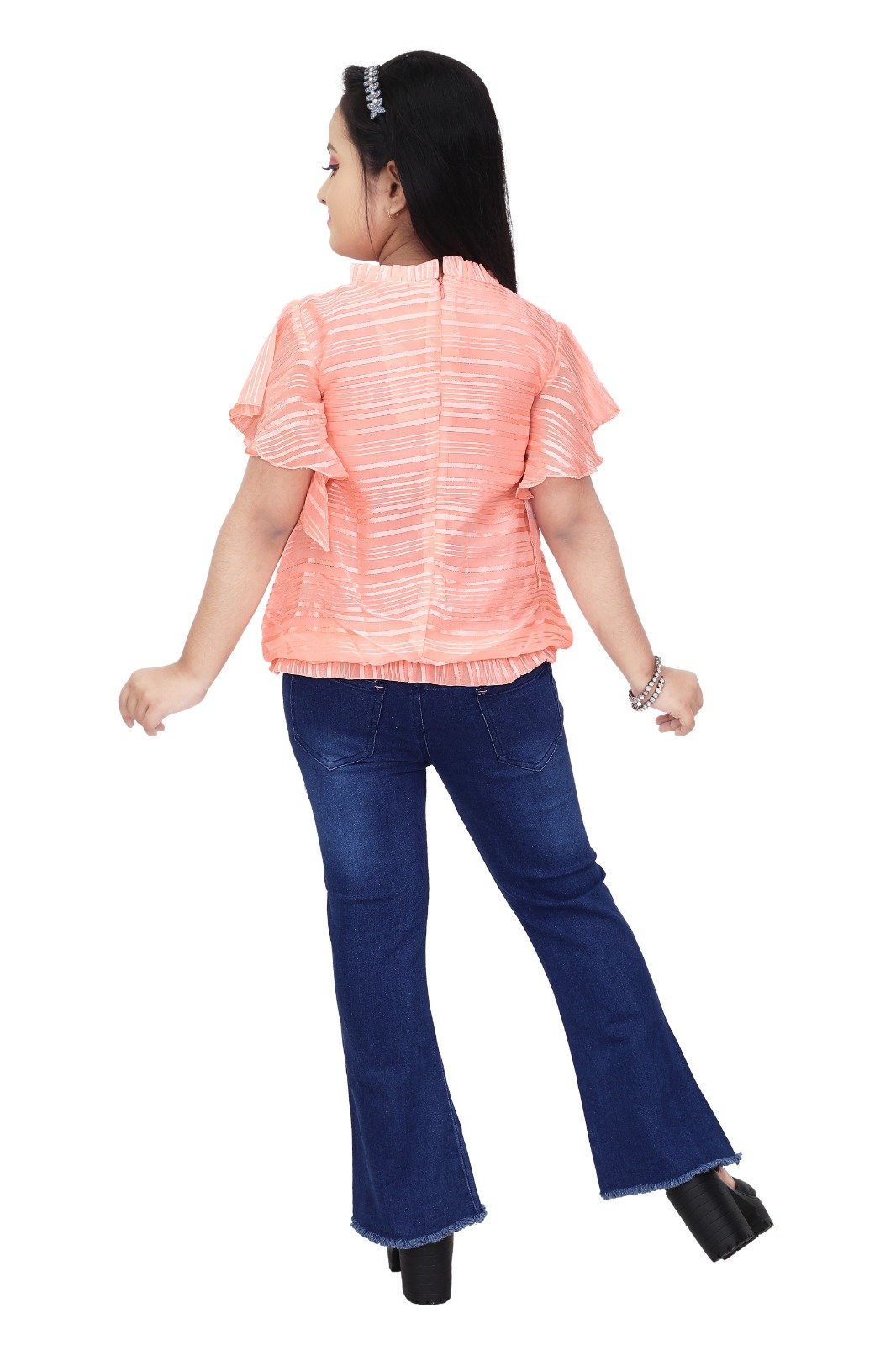 Baby Girl's Chiffon Top & Jeans Set (2-10 Years)