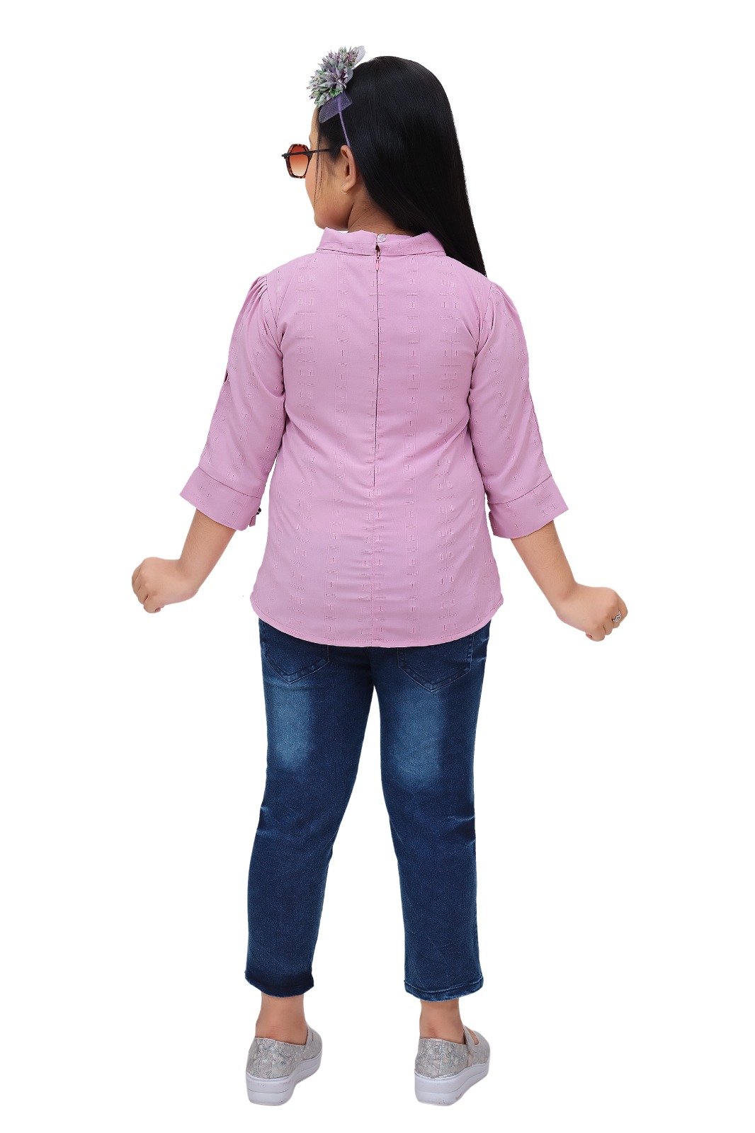 Girls' Denim and Georgette Top Sepurplet (Ages 2-10) - A Fun and Fashionable Combination!